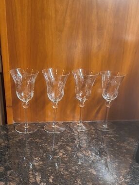 4 Vintage Colony Lily of the Valley 7 1/4" Wine Glasses VG condition